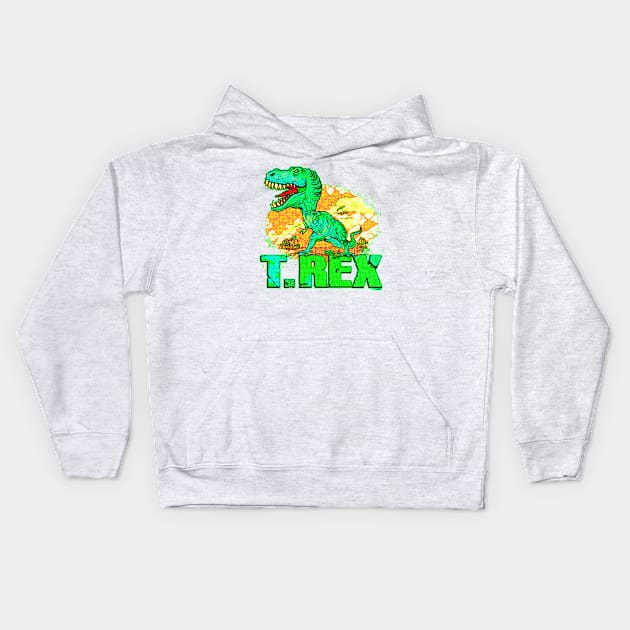 T Rex Big Dot Kids Hoodie by Mudge